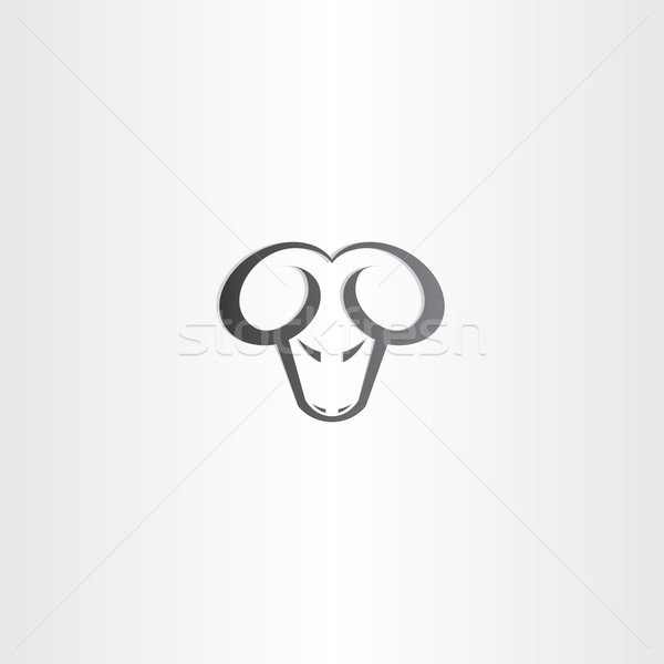 black ram head vector icon Stock photo © blaskorizov