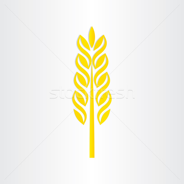 Tarwe graan gestileerde icon ontwerp Geel Stockfoto © blaskorizov
