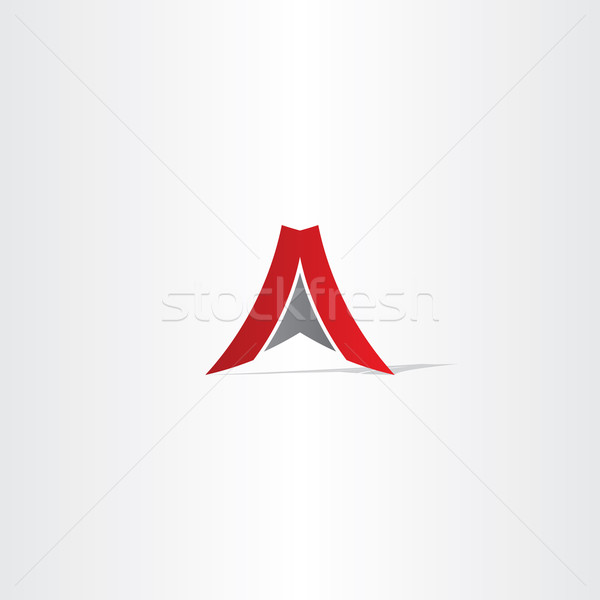 Foto stock: Vermelho · carta · seta · logotipo · design · de · logotipo · assinar