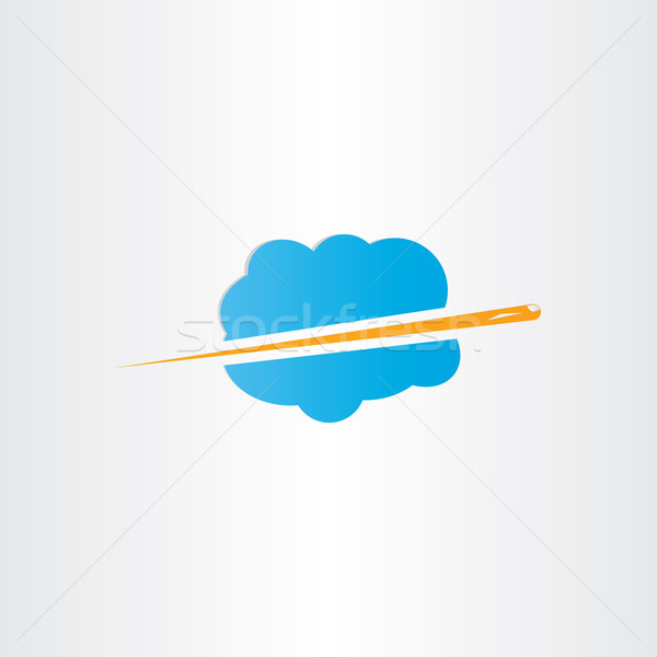 самолет Flying облака икона дизайна бизнеса Сток-фото © blaskorizov