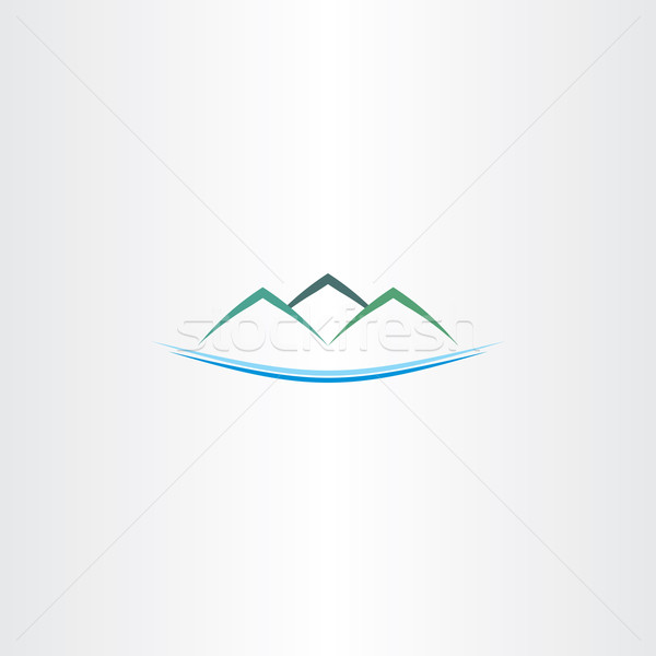 Morza góry wyspa logo wektora ikona Zdjęcia stock © blaskorizov