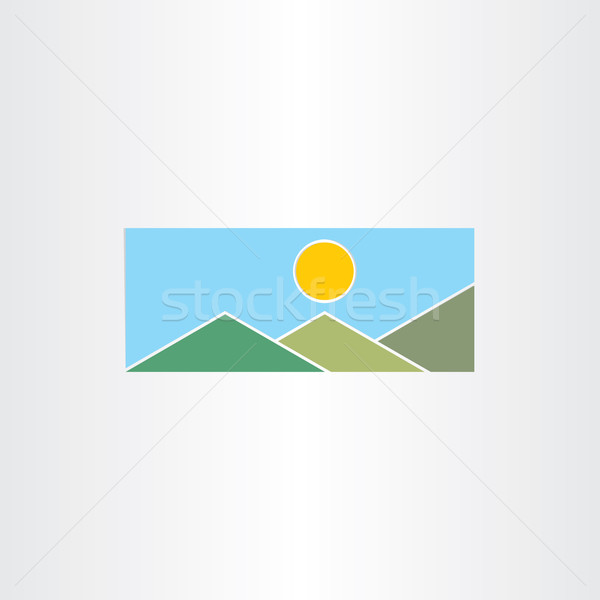 Bergen zon icon ontwerp natuur berg Stockfoto © blaskorizov