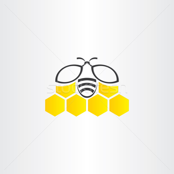 Stock photo: honeycomb and bee symbol