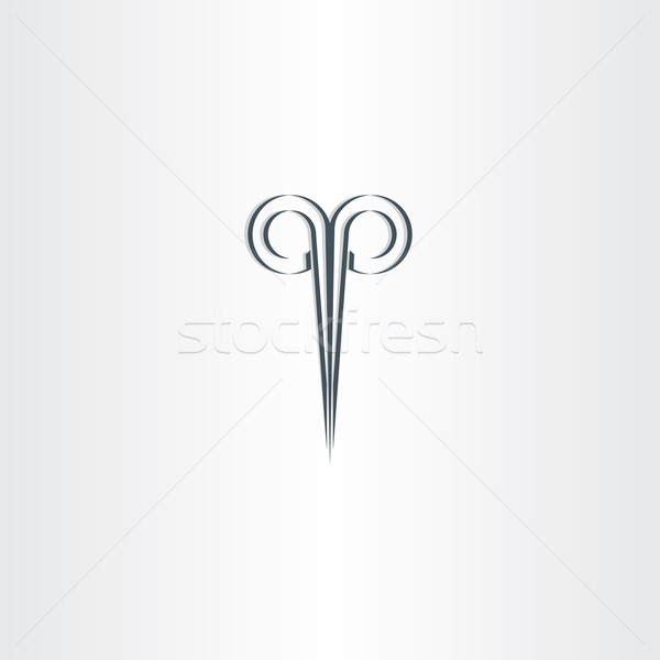 scissors hair salon stylized black logo Stock photo © blaskorizov