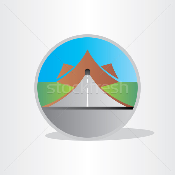 Autostrady tunelu górskich projektu streszczenie ikona Zdjęcia stock © blaskorizov