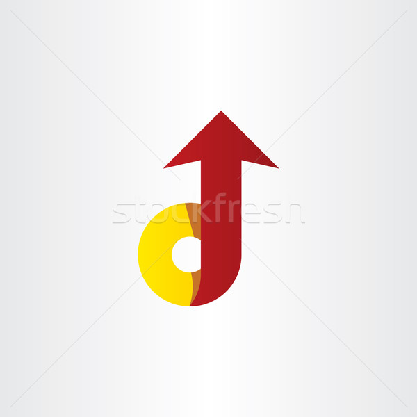 Rood Geel letter d pijl icon symbool Stockfoto © blaskorizov