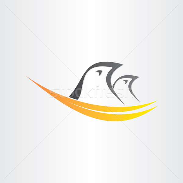 Vogels nest gestileerde icon abstract Pasen Stockfoto © blaskorizov
