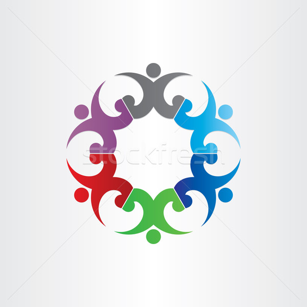 Grupy ludzi kółko strony zespołowej symbol Zdjęcia stock © blaskorizov