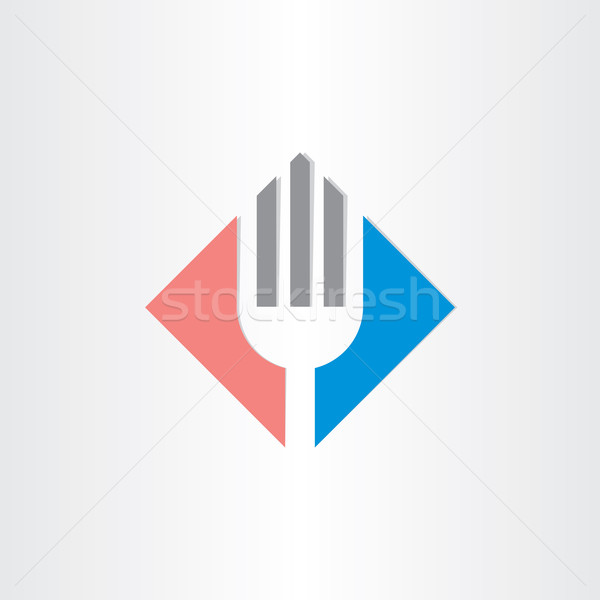 Forcella icona catering simbolo alimentare design Foto d'archivio © blaskorizov
