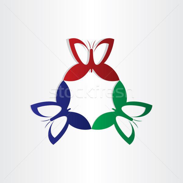 colorfull butterflies fly in circle shape Stock photo © blaskorizov