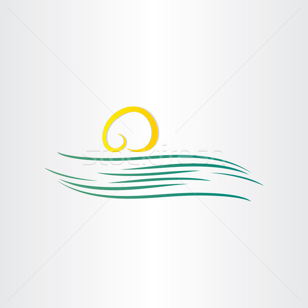 Rzeki słońce symbol projektu plaży wody Zdjęcia stock © blaskorizov