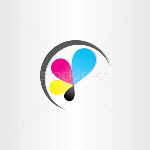 Stockfoto: Afdrukken · icon · inkt · symbool · ontwerp · technologie