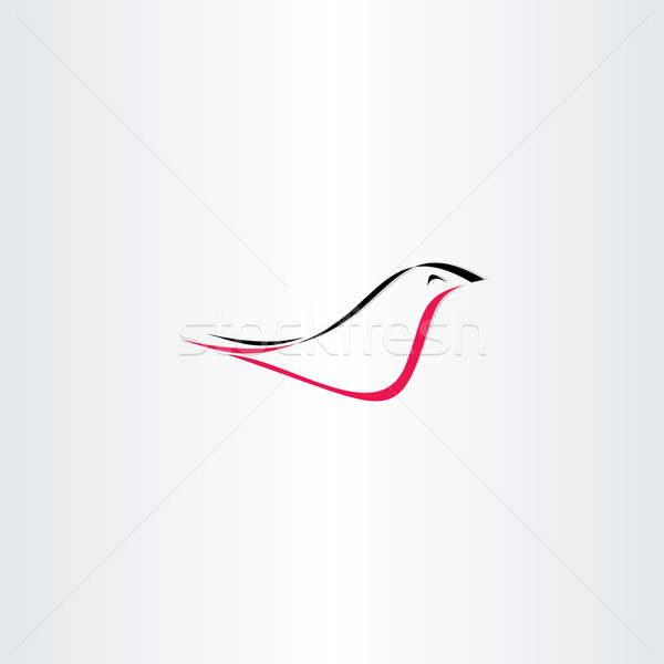 Foto stock: Rojo · negro · estilizado · aves · logo · vector