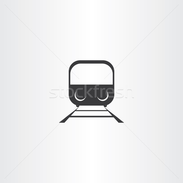 black train icon vector Stock photo © blaskorizov