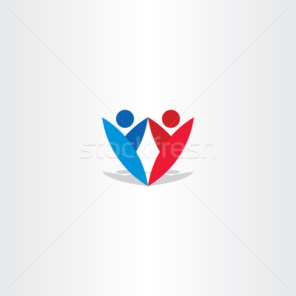 red blue people letter y logotype Stock photo © blaskorizov