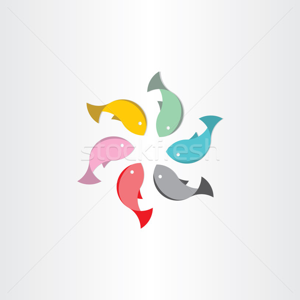 fish in circle abstract vector symbol Stock photo © blaskorizov