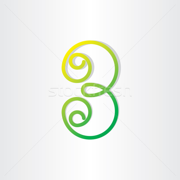number 3 or letter b green symbol Stock photo © blaskorizov