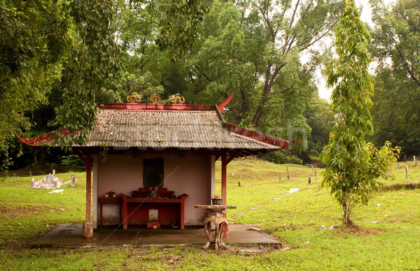 A Buddhist Prayer Hut in a Chinese Cemetary Stock photo © blinztree