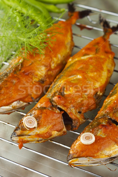 Baked Indian Mackerels with Spicy Coconut Sauce Stock photo © blinztree