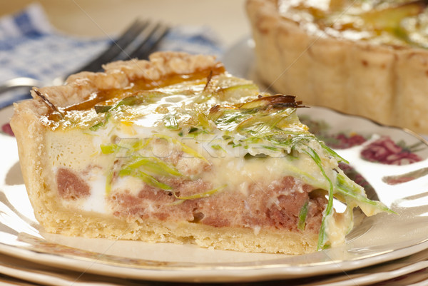 Minced Beef and Leek Quiche Stock photo © blinztree