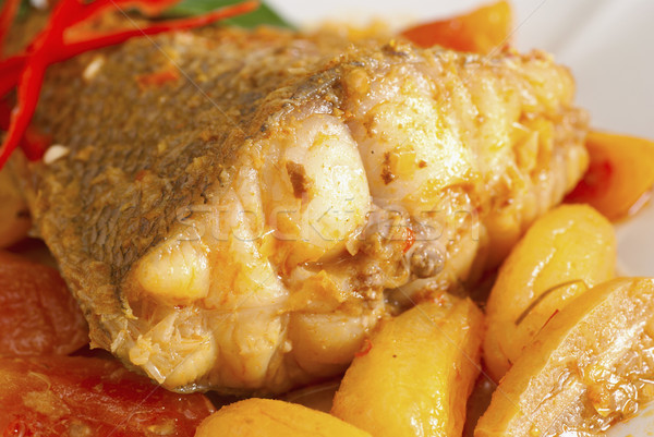 Tamarind Fish Tail Curry w Averrhoa Belimbing Stock photo © blinztree