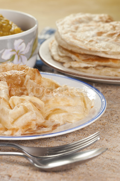 Roti Canai with Lentil Curry Stock photo © blinztree