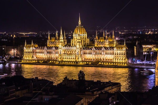 Foto stock: Budapeste · parlamento · edifício · Hungria · crepúsculo · noite