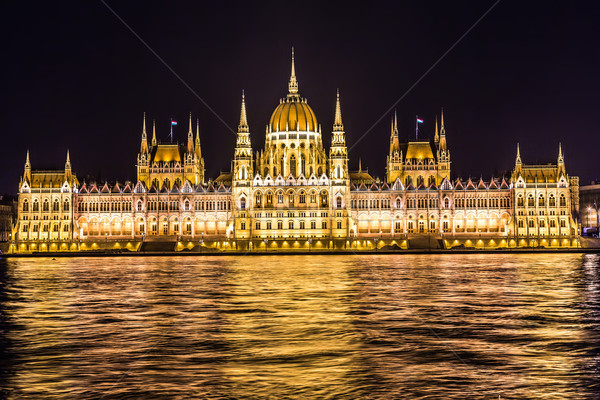 Budapest parlamento edificio Hungría crepúsculo noche Foto stock © bloodua