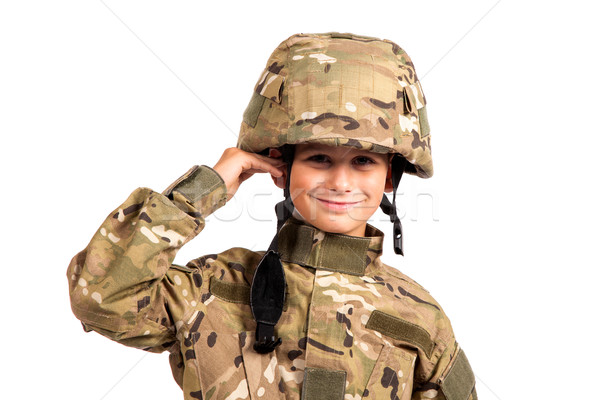 Saluting soldier. Young boy Stock photo © bloodua