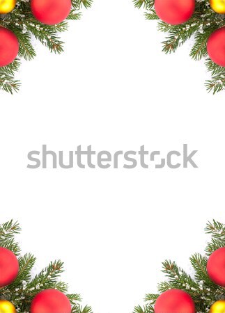 Navidad marco verde aislado blanco fondo Foto stock © bloodua