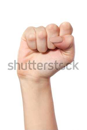 Female hand with a clenched fist isolated Stock photo © bloodua