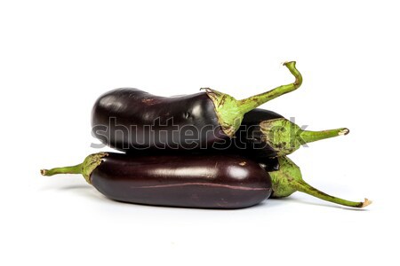 Three large eggplant, over white background Stock photo © bloodua