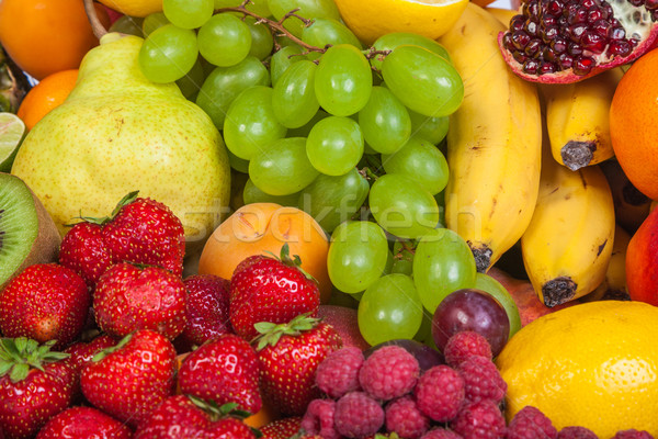 Riesige Gruppe frischen Früchte isoliert weiß Stock foto © bloodua