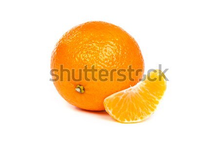 Stockfoto: Rijp · mandarijn · mandarijn- · witte · plakje
