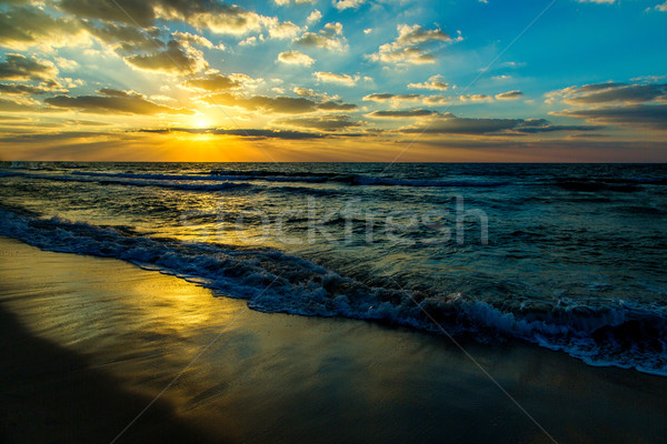 Dubai sea and beach, beautiful sunset at the beach Stock photo © bloodua