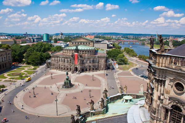 Opera domu drezno Niemcy Cityscape panoramę Zdjęcia stock © bloodua