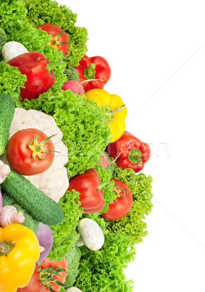 Stockfoto: Verse · groenten · geïsoleerd · witte · blad · vruchten · achtergrond