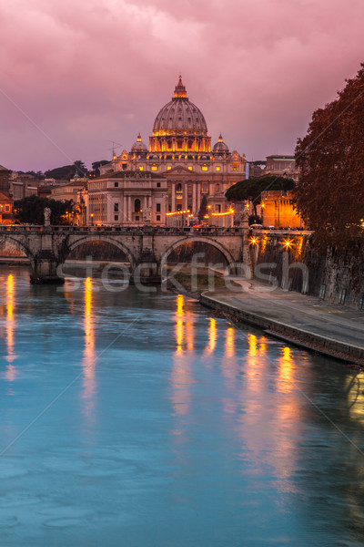 Vatican and river Tiber in Rome - Italy at night . Stock photo © bloodua