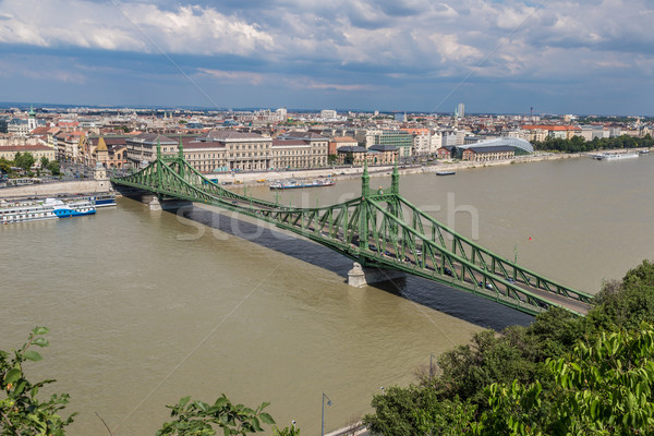 [[stock_photo]]: Liberté · pont · Budapest · plans · ville · rue