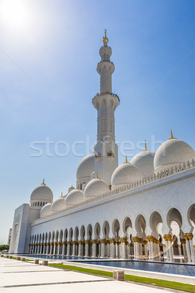 Meczet Bliskim Wschodzie Emiraty Arabskie Abu Dabi miasta niebo Zdjęcia stock © bloodua
