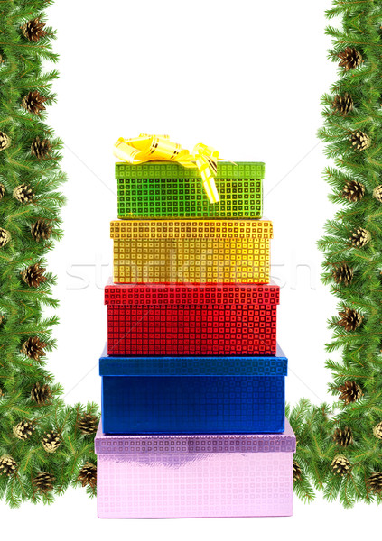 Christmas struktura zielone odizolowany biały tle Zdjęcia stock © bloodua