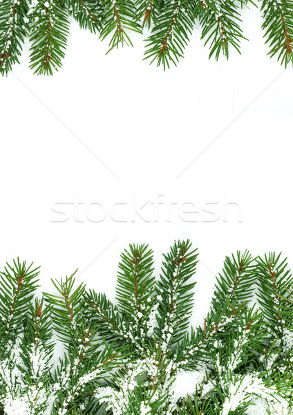 Stock photo: Christmas framework with snow