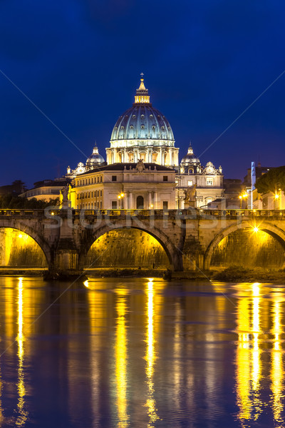 Vatican and river Tiber in Rome - Italy at night . Stock photo © bloodua