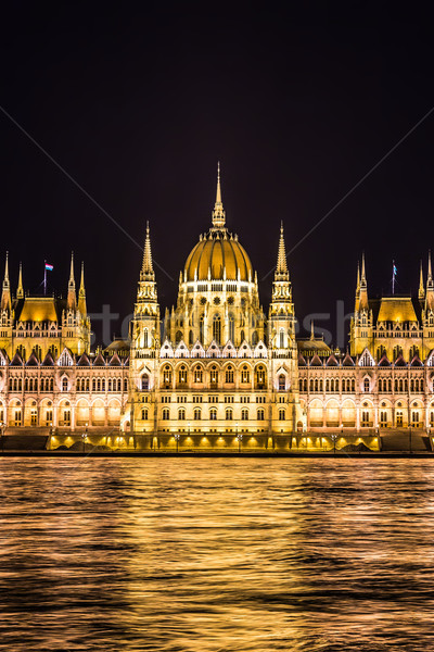 Budapest parlamento edificio Hungría crepúsculo noche Foto stock © bloodua