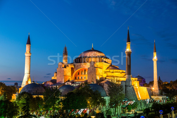 Hagia Sophia in Istanbul Turkey at night Stock photo © bloodua