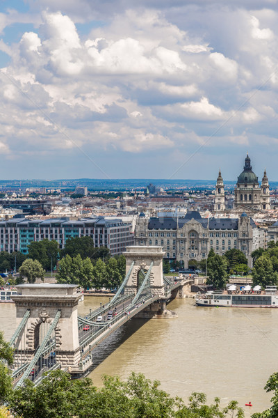 Chain Bridge and Hungarian Parliament, Budapest, Hungary Stock photo © bloodua