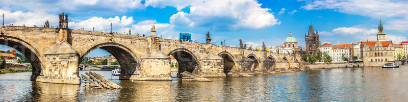 Ponte rio Praga verão cityscape panorâmico Foto stock © bloodua