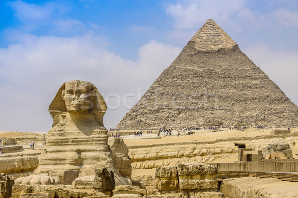 Piramidy Egipt twarz budynku pustyni Zdjęcia stock © bloodua