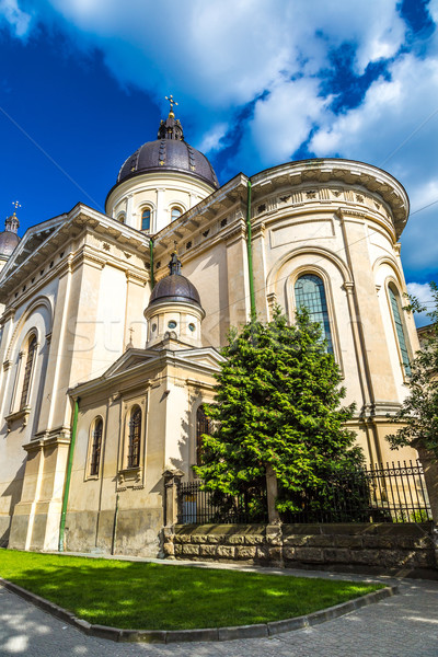 Templom város utazás építészet Euro szobor Stock fotó © bloodua