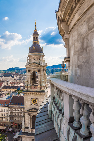 Aerial view at Budapest from the top of St Stephen Basilica Stock photo © bloodua